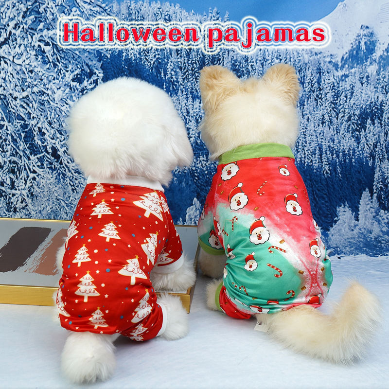 Pet Christmas Clothes Home Red Green - WOMONA.COM