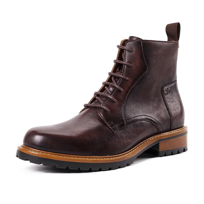 British Casual Short Boots Leather - WOMONA.COM