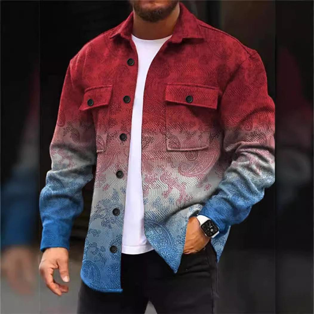 Autumn And Winter Long Sleeve Pocket Men's Shirt - WOMONA.COM