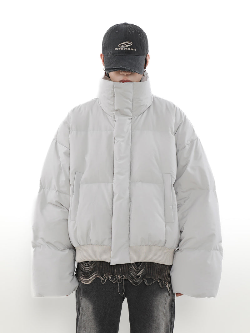 Thickening Stand Collar Short Down Jacket - WOMONA.COM