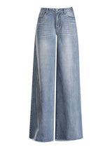 Raw Hem Wide Legs Jeans For Women - WOMONA.COM