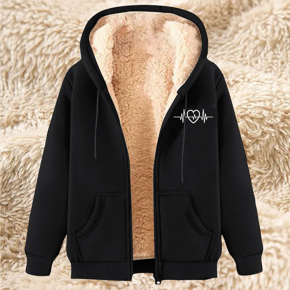 Men's thick fleece-lined pullover hoodie