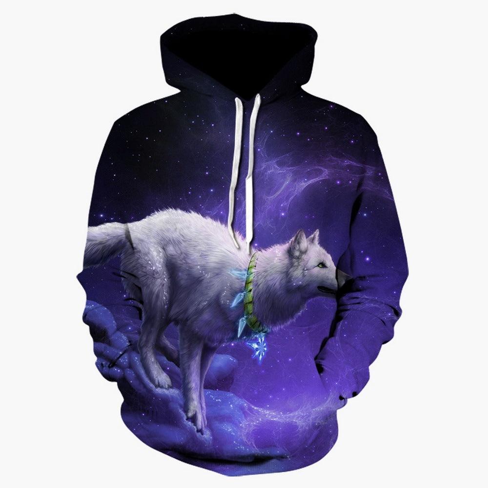 Fall Pullover Hoodie Pitbull Pattern Casual Top - WOMONA.COM