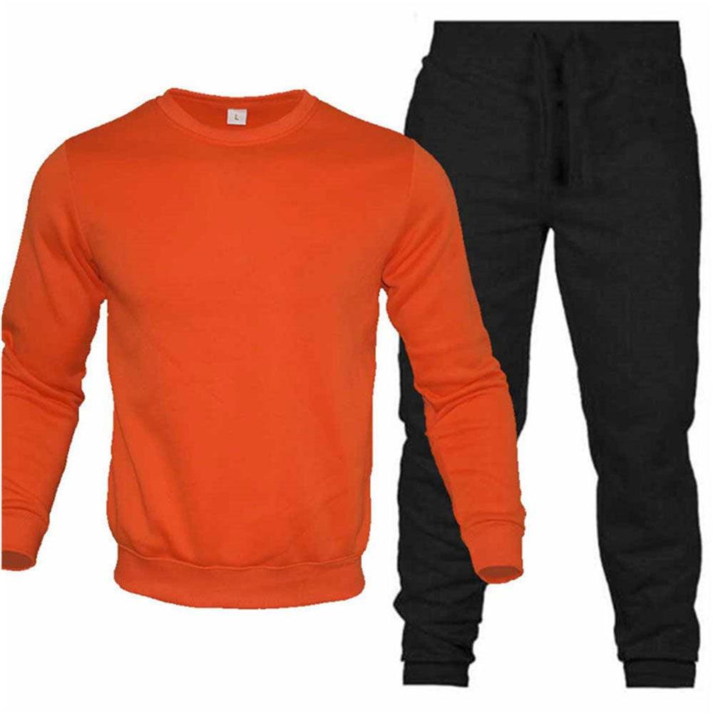 Round Neck Sweatshirt And Sweatpants Fashion Sports Men Suit - WOMONA.COM