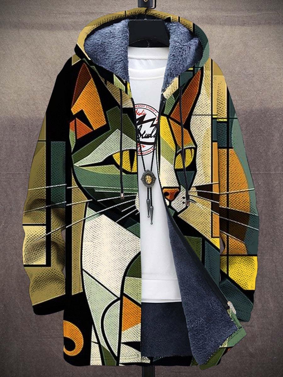 Men's Digital Printed Stand Collar Jacket - WOMONA.COM