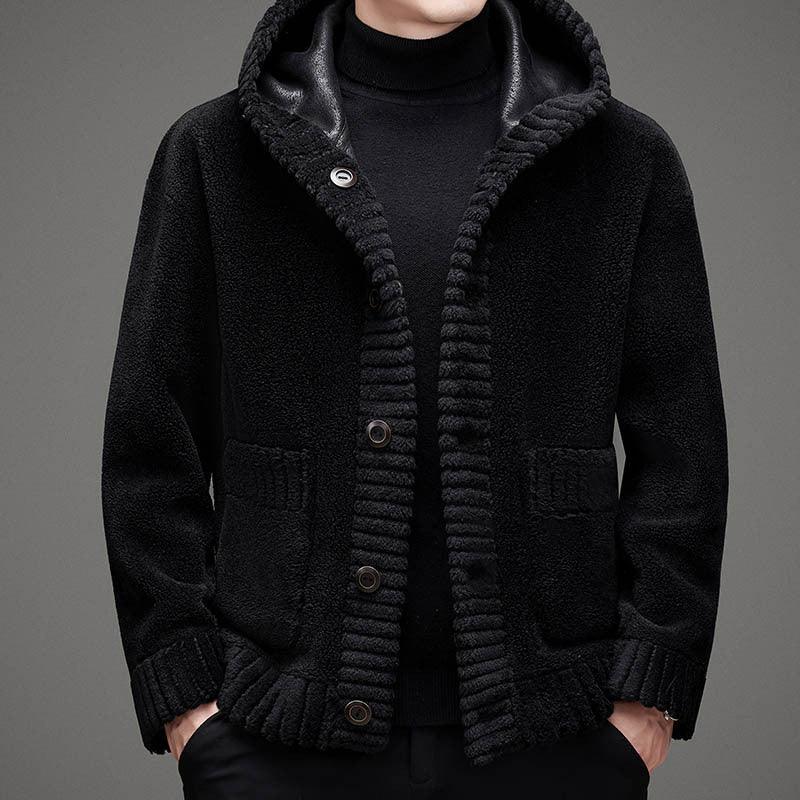 Fur-integrated Double-sided Cashmere Hooded Jacket - WOMONA.COM