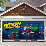 Christmas Background Hanging Cloth Garage Door Patch Holiday Party