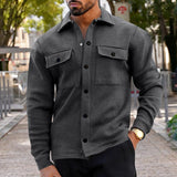 Men's Lapel Single Breasted Solid Color Jacket