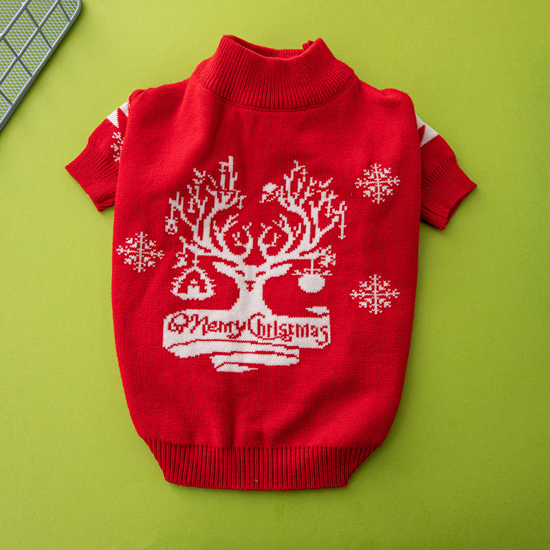 Christmas Tree Elk Christmas Dog Sweater - WOMONA.COM