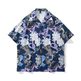 High Street Retro Full Print Short-sleeved Shirts For Men And Women - WOMONA.COM