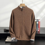 Men's Cashmere Knitted Stand Collar Coat Autumn And Winter - WOMONA.COM