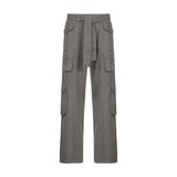 Retro Grey Work Jeans For Women - WOMONA.COM