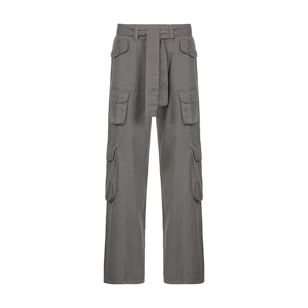 Retro Grey Work Jeans For Women - WOMONA.COM