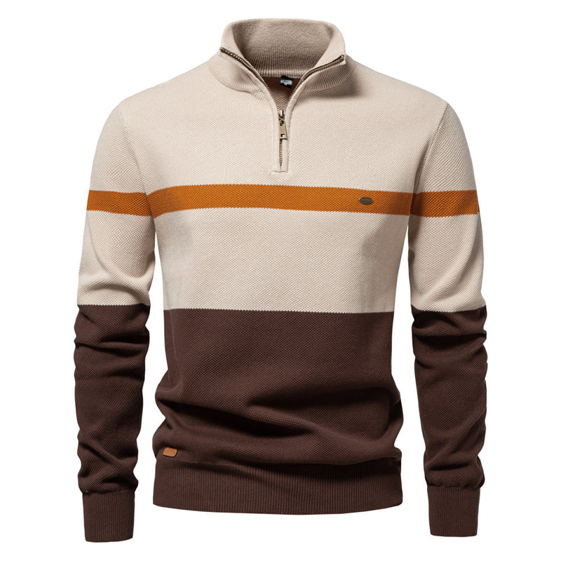 New Color Matching Sweater Men's Clothing - WOMONA.COM