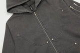 Workwear Washed And Worn Hooded Jacket Men