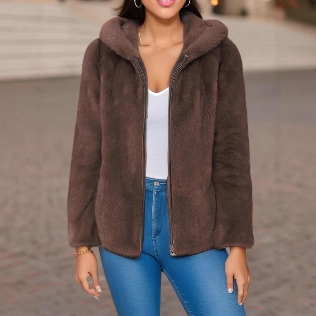 Women's Hooded Coral Fleece Jacket