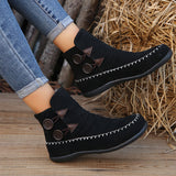 Button Design Ankle Boots For Women Autumn And Winter - WOMONA.COM