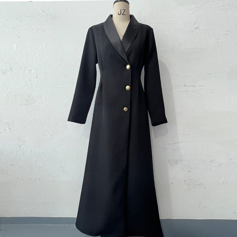 Lässiger, langer, einreihiger Trenchcoat für Damen