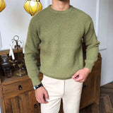 Men Long Sleeve Casual Round Neck Sweater - WOMONA.COM