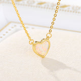 Romantic Heart Necklace Copper Zircon Pendant Necklace - WOMONA.COM