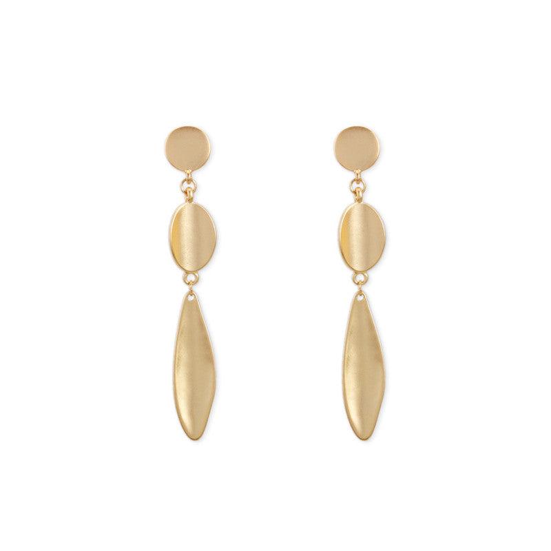 Long Vintage Alloy Leaf Earrings