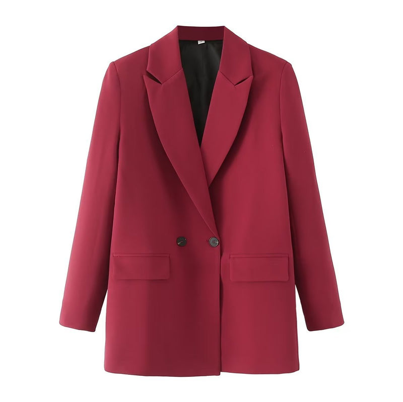 Women's Multicolor Double Breasted Coat Suit - WOMONA.COM