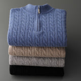 Woolen Half-high Collar Thickened Sweater Zipper