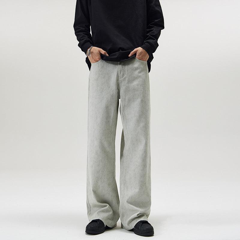 Men's Marble Dark Pattern Casual Trousers - WOMONA.COM