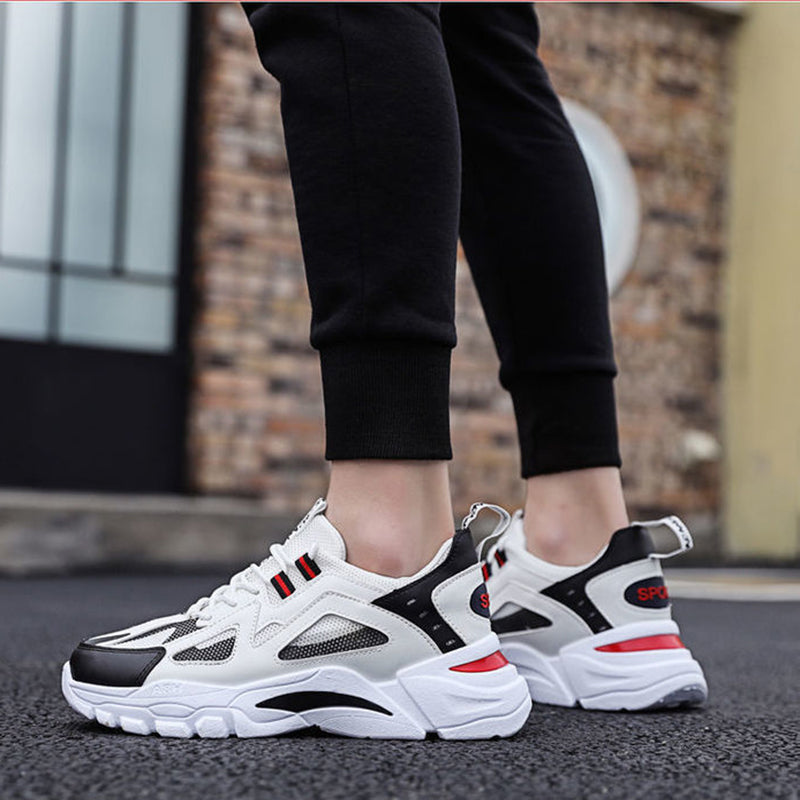 White Sneakers Men Non Slip Walking Running Shoes Sports - WOMONA.COM