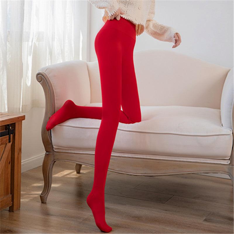 Velvet Padded Lengthened Large Size Dance Leggings - WOMONA.COM