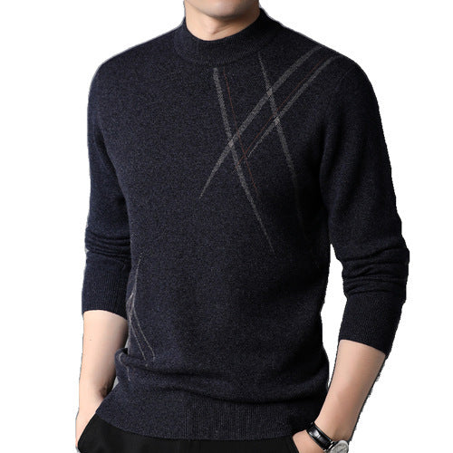 Men's Pure Wool Jacquard Sweater