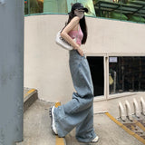 Retro Washed Loose Wide Leg Jeans For Women - WOMONA.COM