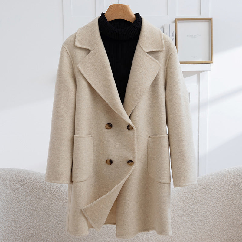 Women's loose double-breasted long coat