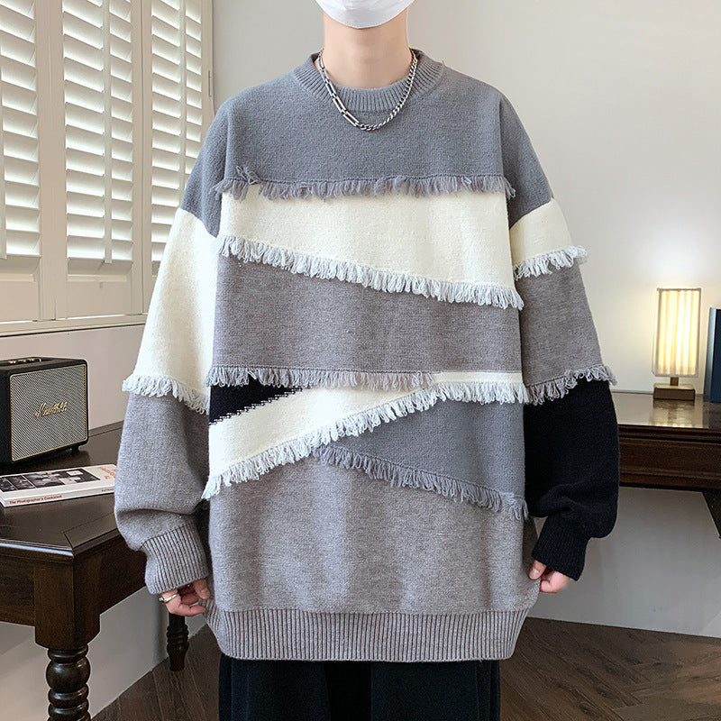 Long Sleeve Sweater Men's Knitwear Korean Style - WOMONA.COM