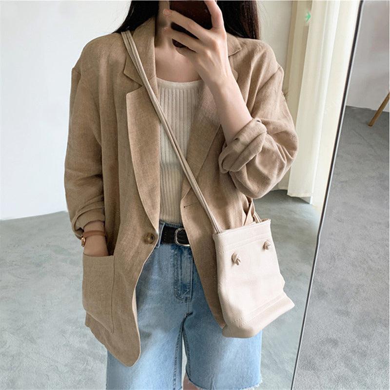 Casual Cotton And Linen Small Business Suit Coat