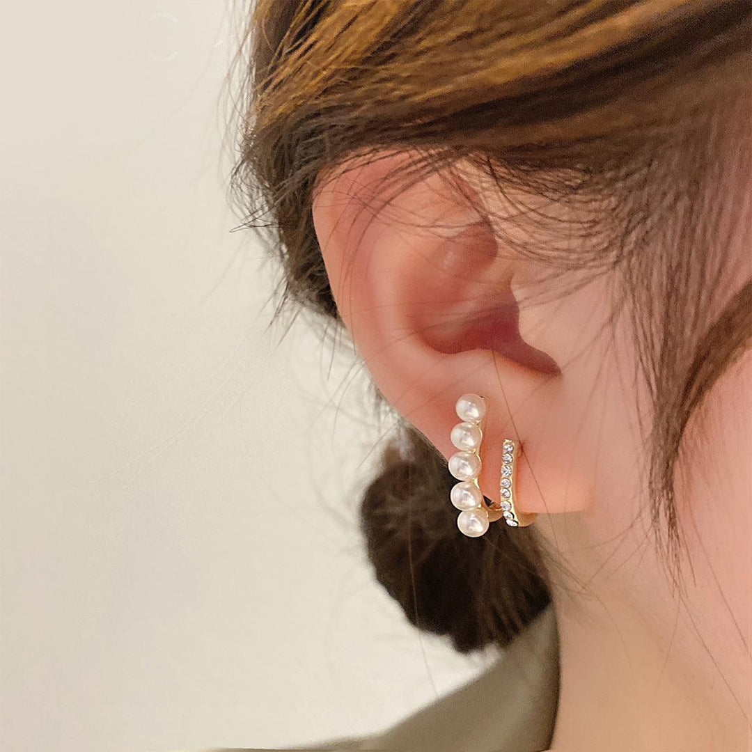Women's French Faux Pearl Stud Earrings