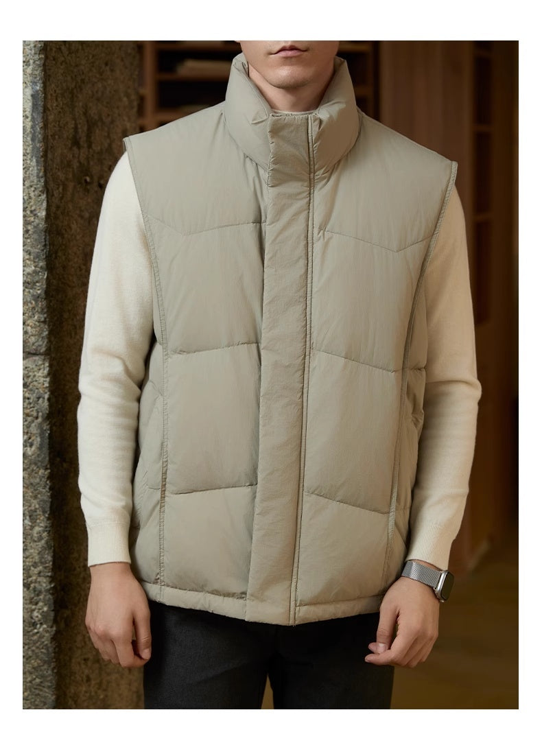 Chaqueta informal de negocios para hombre, gruesa y cálida, con cuello alto