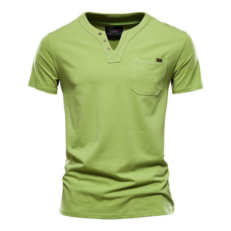Sports T-shirt Slim Cotton Pocket Men - WOMONA.COM