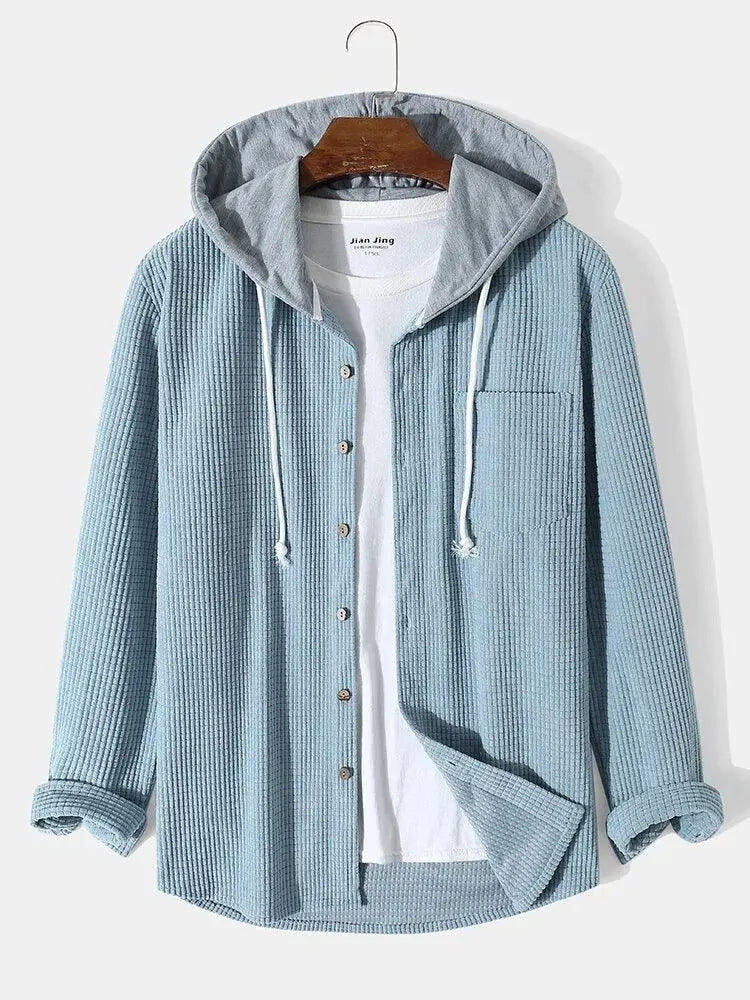 Men's Autumn And Winter Thickening Waffle Hooded - WOMONA.COM