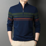 Men's T-shirts Cotton Stand Collar Long Sleeves - WOMONA.COM