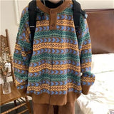 Winter Color Matching Plaid Knitwear For Men - WOMONA.COM