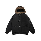 Hooded Men's Winter Fur Collar Loose Cotton-padded Coat - WOMONA.COM