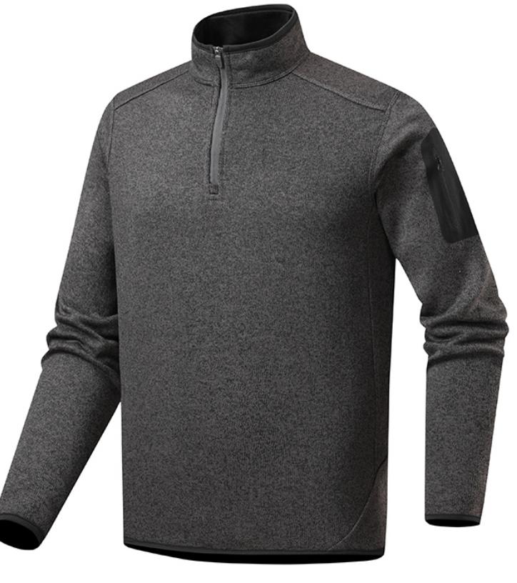 Unisex Fleece-Lined Zip Pullover with Sleeve Pocket, multiple styles - product view 11