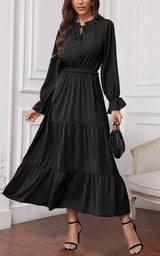 Summer Solid Color Long Sleeve Women Dress Ladies - WOMONA.COM