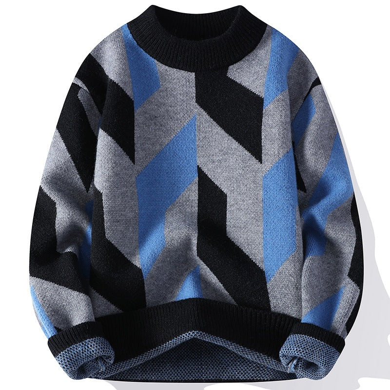 Winter Cool Contrast Color Sweater - WOMONA.COM