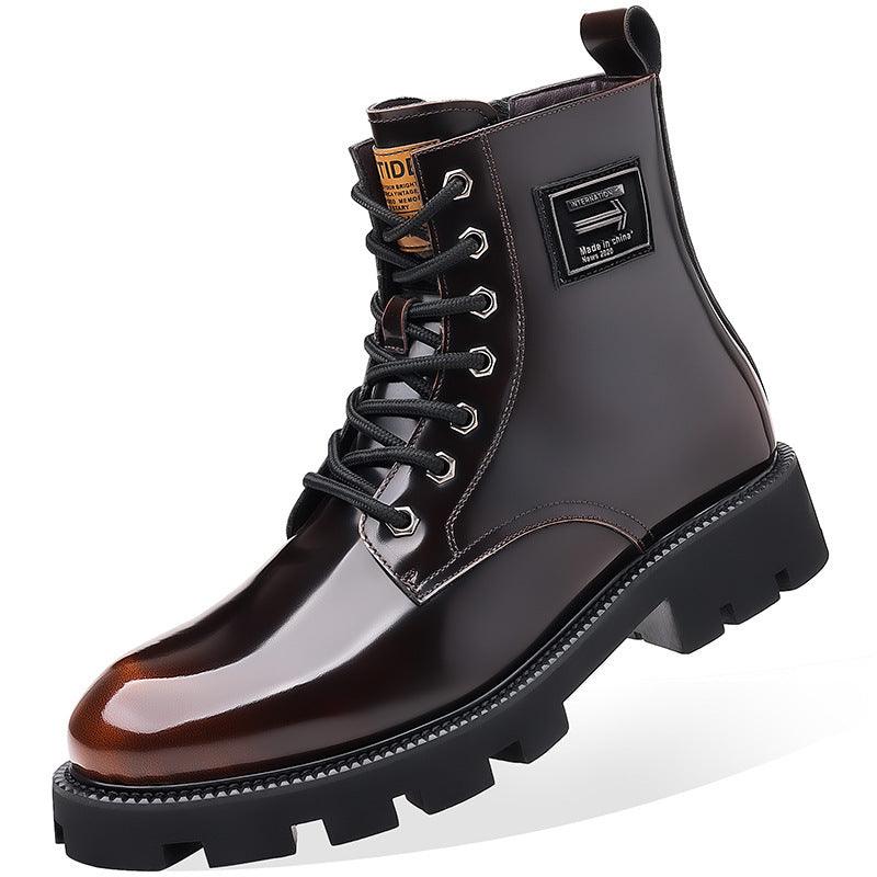 Men's High-top Soft Leather Mid-top Workwear Boots - WOMONA.COM