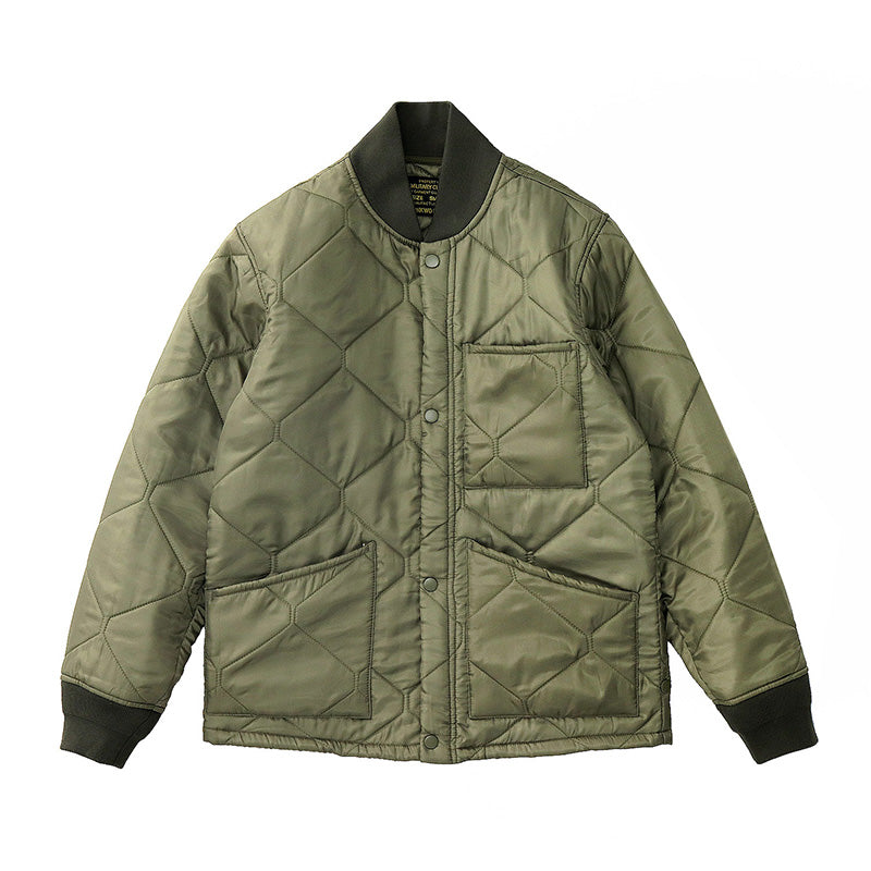 Men's Army Green Quilted Pilot Jacket, Army Green - product view 6
