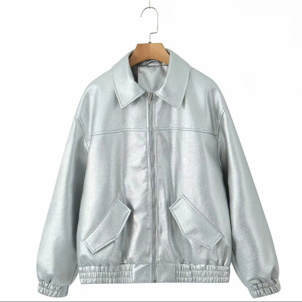 New Women's American PU Leather Coat