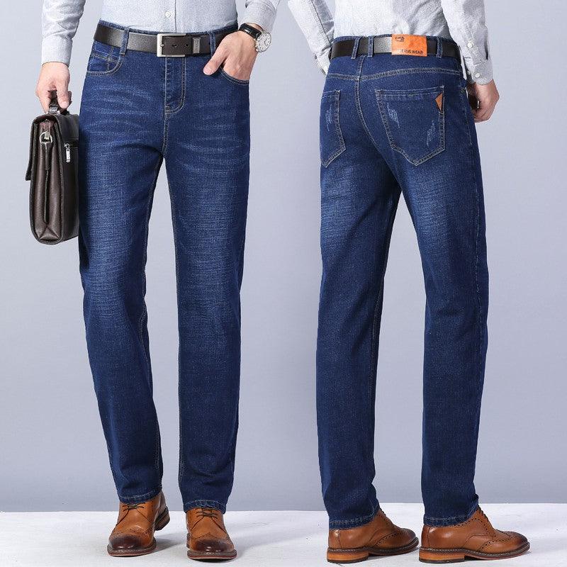 Men's Loose Straight Work Jeans – Stretch Options
