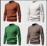 Men's Knitwear Solid Color Round Neck Fashion Sweater - WOMONA.COM